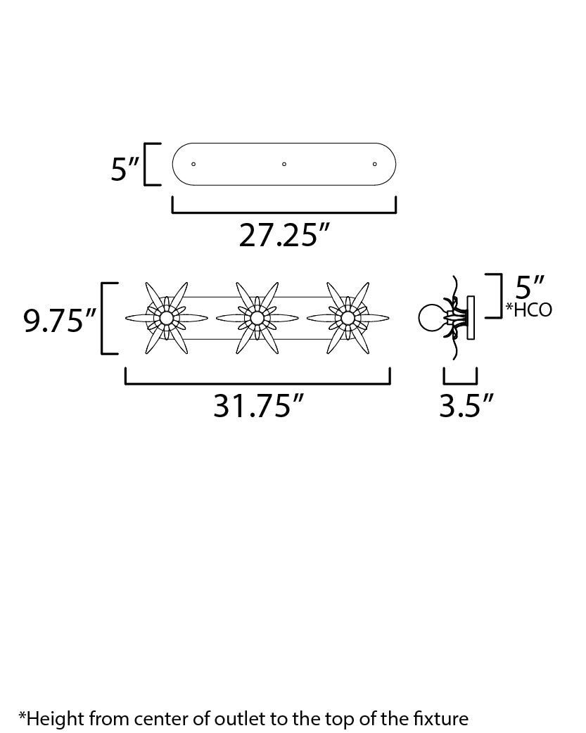 Paloma 3-Light Sconce Anthracite by Maxim Lighting