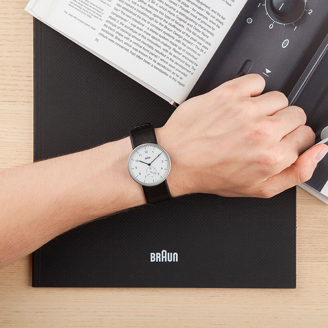 Braun BN0024 Classic Small-Seconds Watch, White Dial, Black Leather (photo 8 of 8)