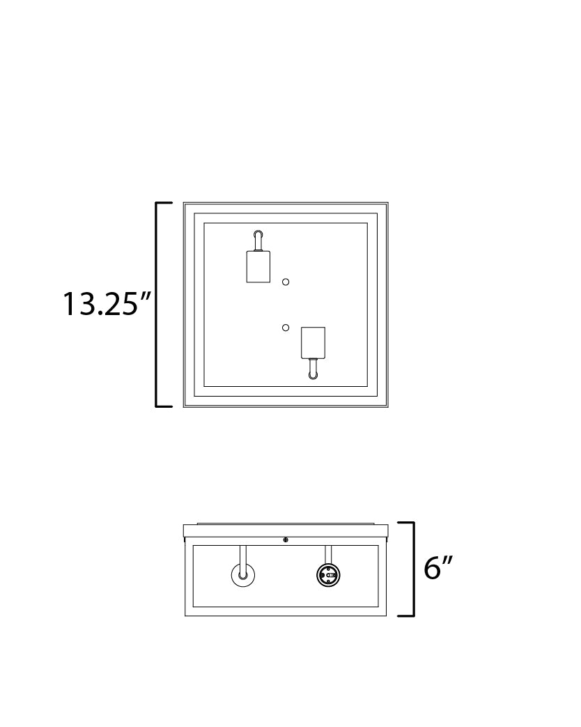 Neoclass 2-Light Outdoor Flush Mount Black/Gold by Maxim Lighting