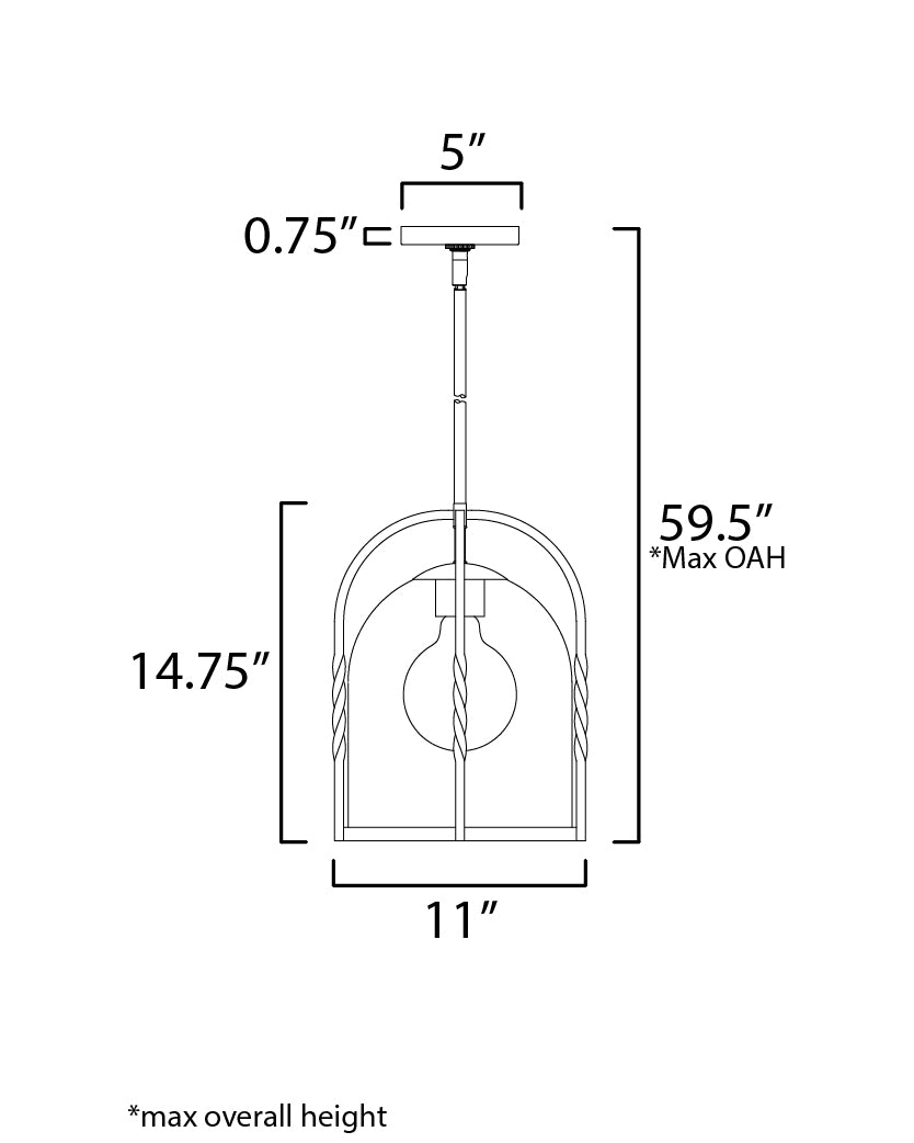 Foundry Pendant Black by Maxim Lighting