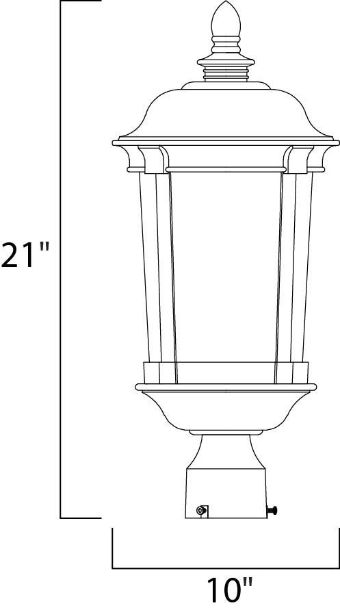 Dover Cast 3-Light Outdoor Pole/Post Lantern Bronze by Maxim Lighting