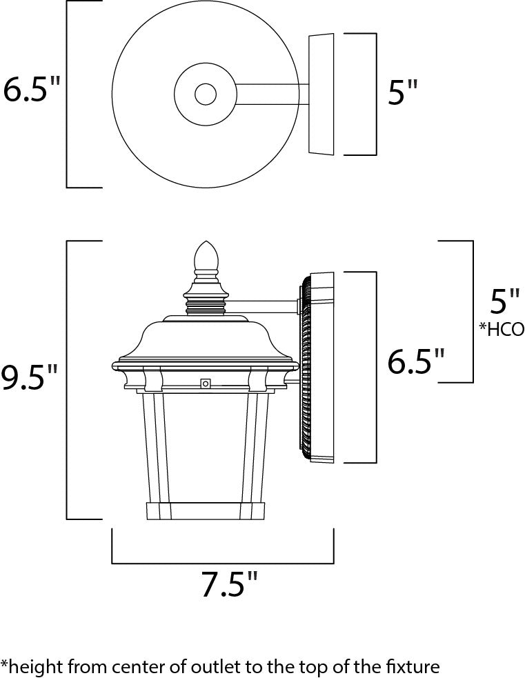 Dover Cast Outdoor Wall Lantern Bronze by Maxim Lighting