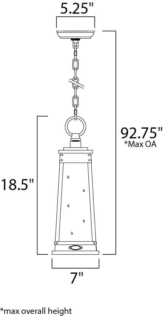 Schooner Outdoor Pendant Olde Brass by Maxim Lighting