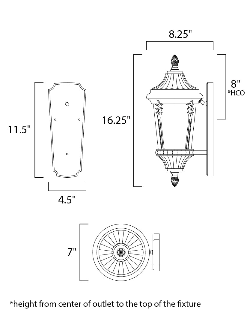 Sentry Outdoor Wall Sconce Black by Maxim Lighting