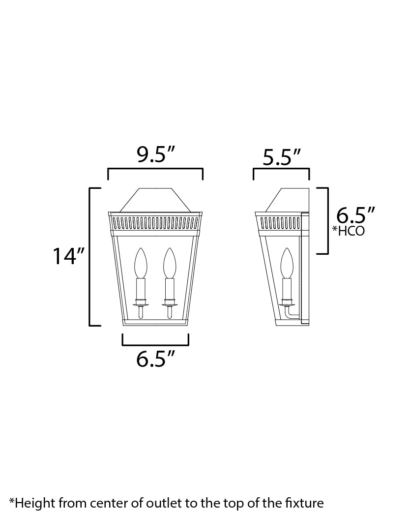 Oxford Outdoor 2-Light Wall Sconce Black by Maxim Lighting
