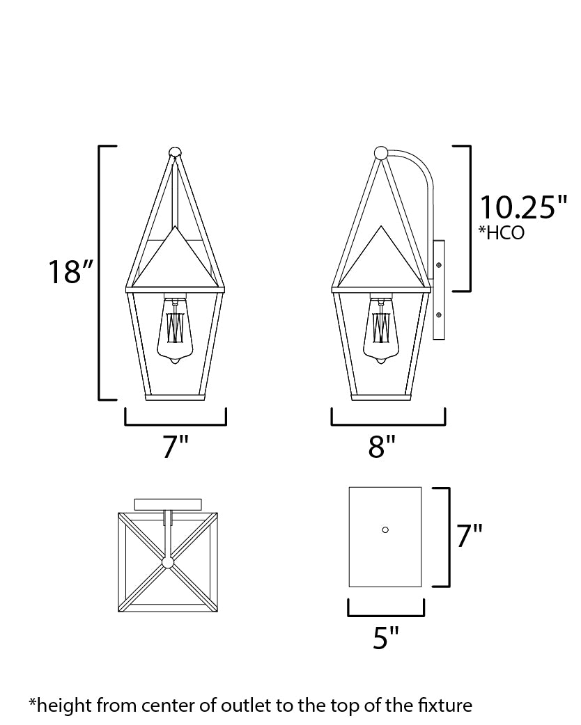 Bavaria Small Outdoor Wall Sconce Black by Maxim Lighting