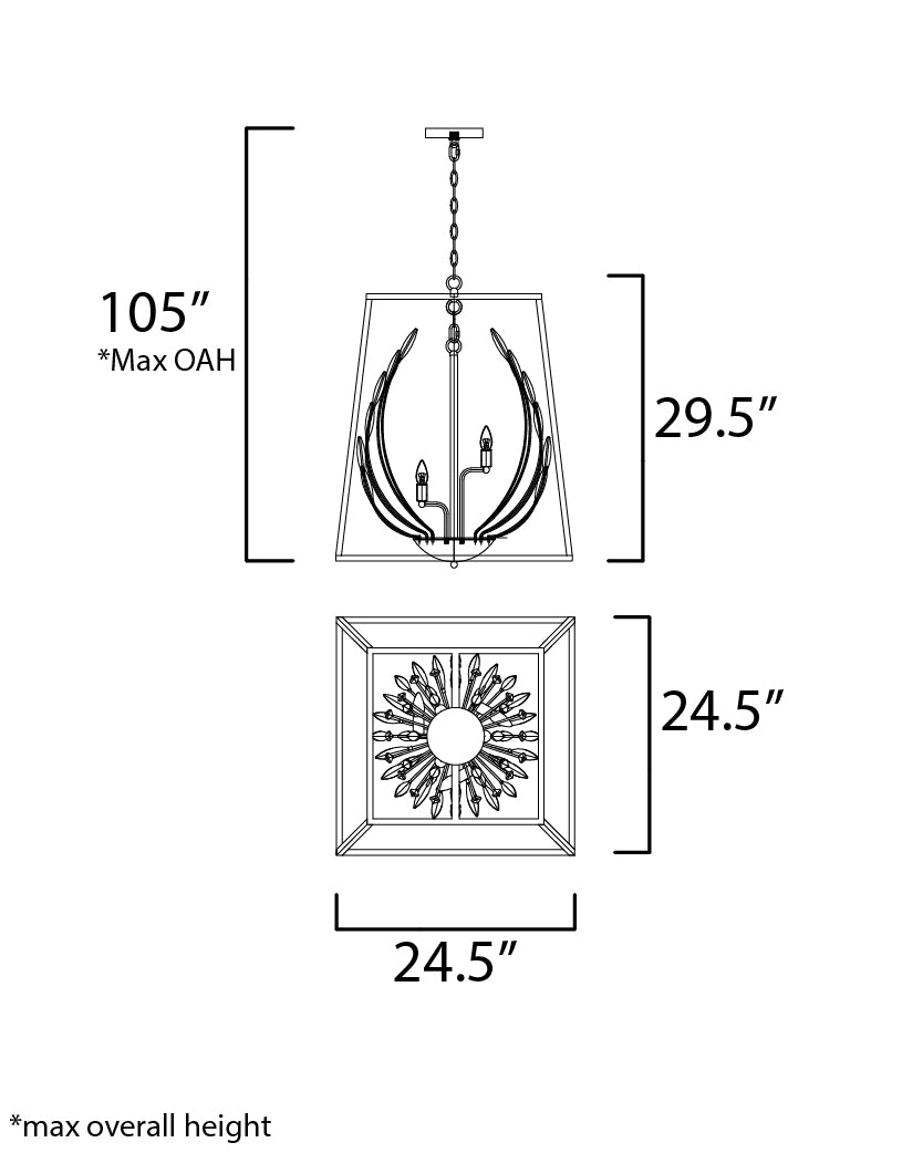 Bouquet 6-Light Pendant Polished Nickel/Gold Leaf by Maxim Lighting