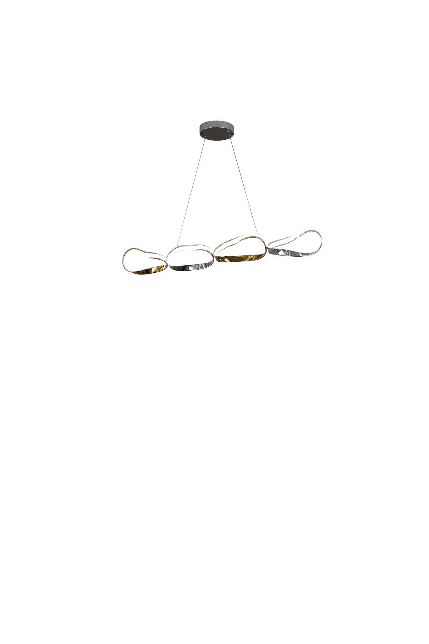 Prague Horizontal Chandelier Gold and Chrome by Finesse Decor PL-00-5037