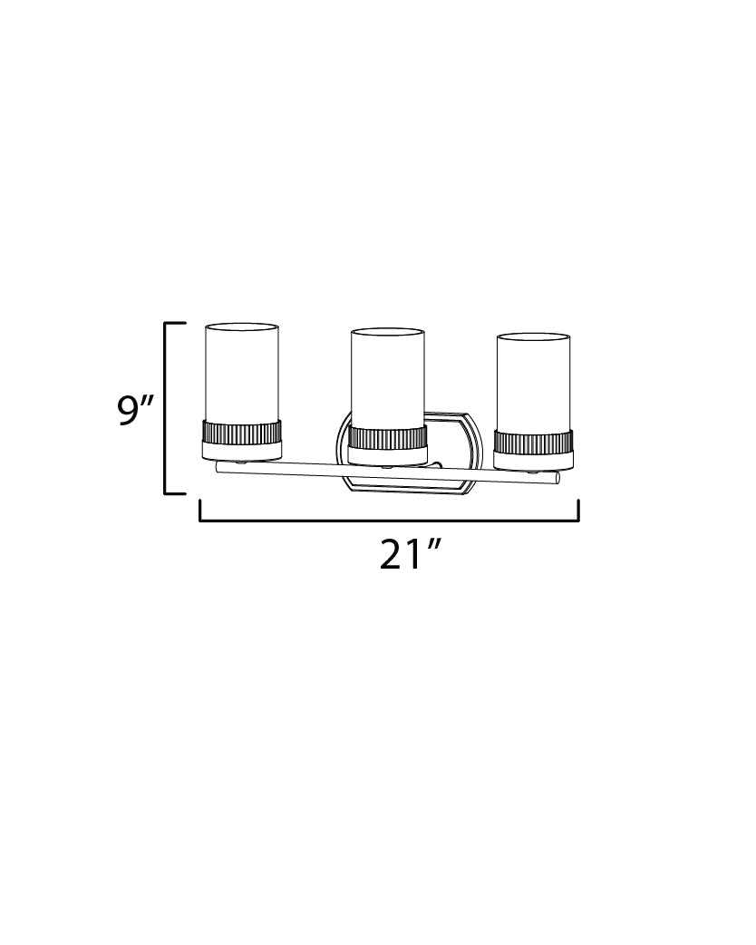 Ruffles 3-Light Bath Vanity Black/Antique Brass by Maxim Lighting