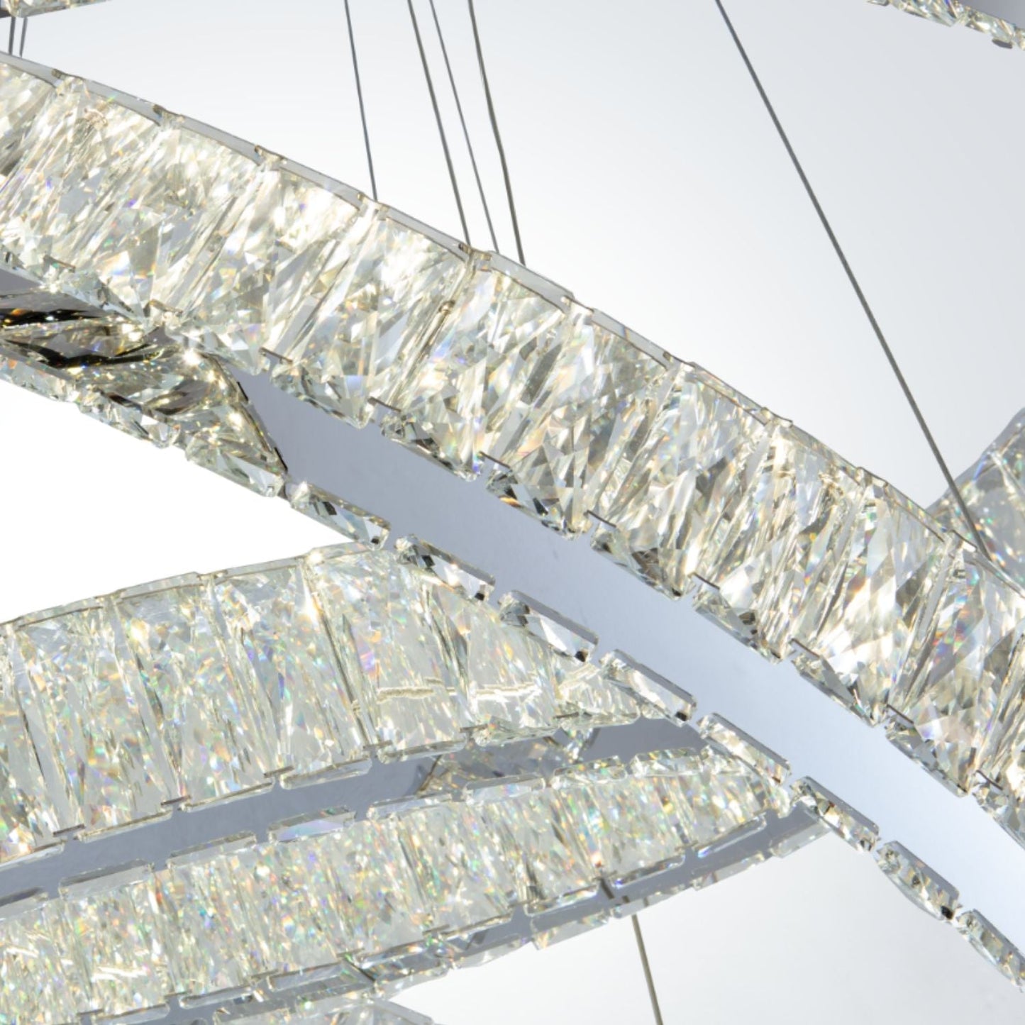 Crystal Elegance LED Chandelier 3 Ovals by Finesse Decor CH-415