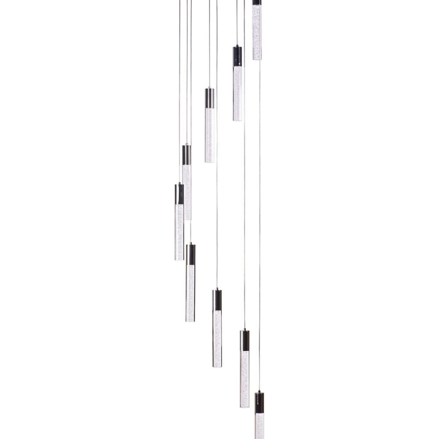 Acrylic Cylinder Chandelier 9 Light by Finesse Decor FN-1260-9