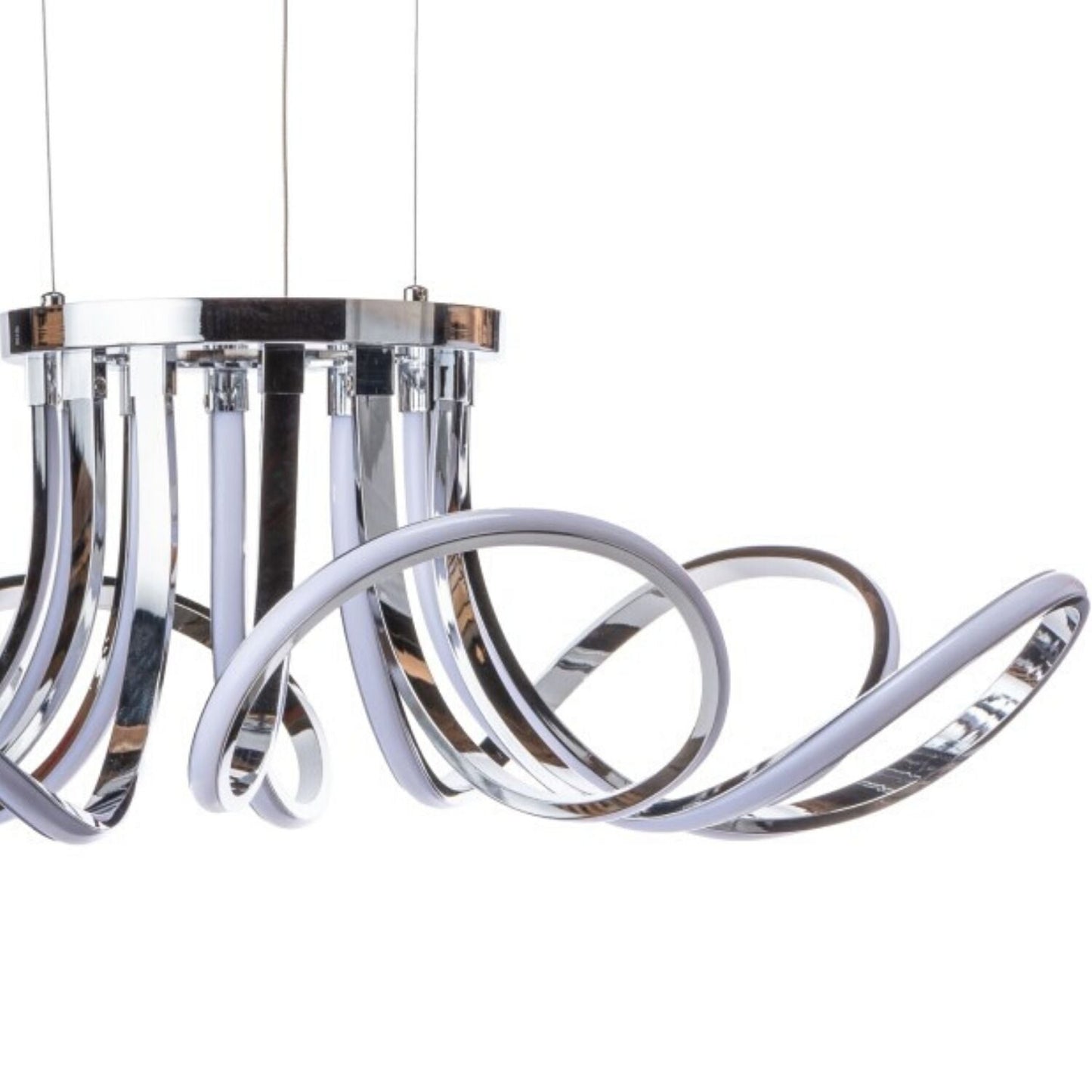 6 Petal Flower Dimmable LED Chandelier Chrome by Finesse Decor CH-801