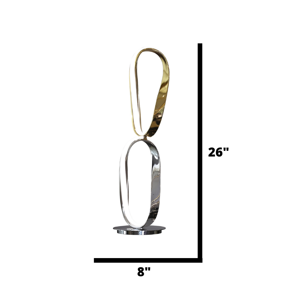 Prague Chrome & Gold Table Lamp Natural White LED Strip & Touch Dimmer by Finesse Decor TL-00-6089