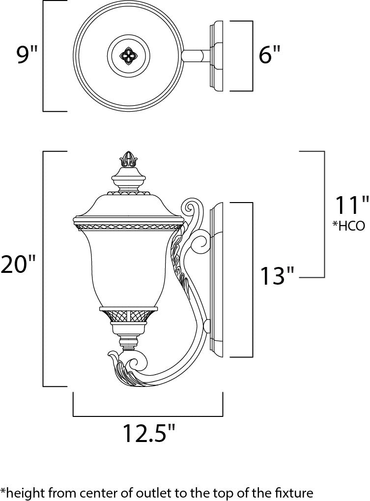 Carriage House DC 2-Light Outdoor Wall Lantern Oriental Bronze by Maxim Lighting