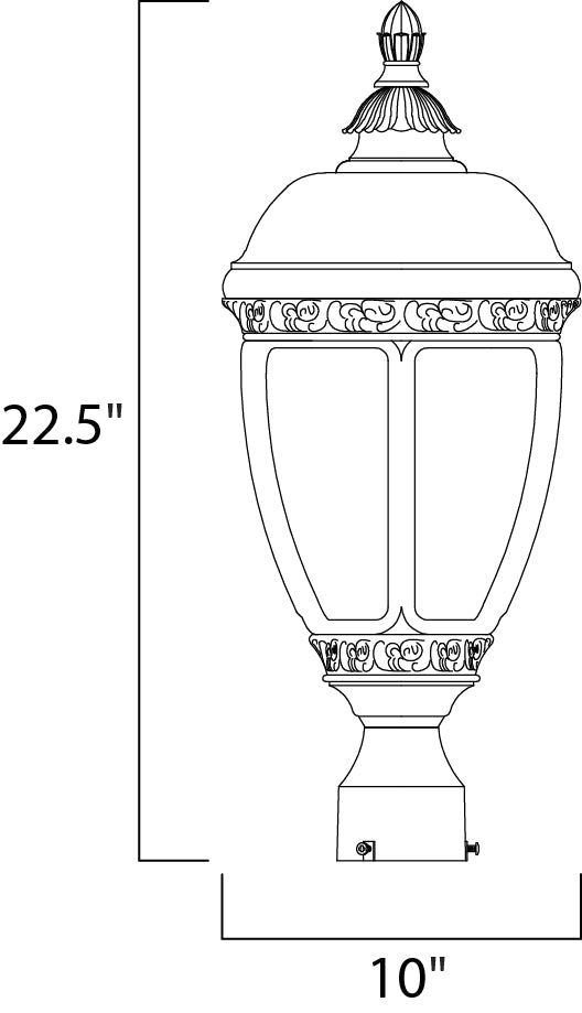 Knob Hill Cast 3-Light Outdoor Pole/Post Lantern Sienna by Maxim Lighting