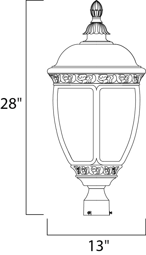 Knob Hill Cast 3-Light Outdoor Pole/Post Lantern Sienna by Maxim Lighting