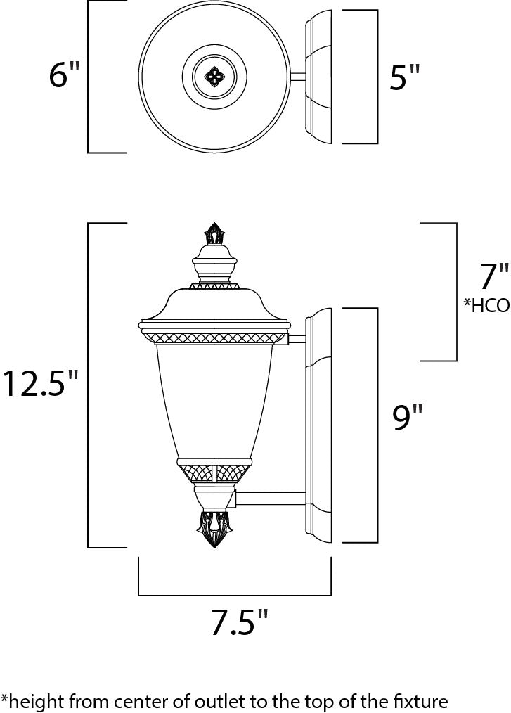 Carriage House DC Outdoor Wall Lantern Oriental Bronze by Maxim Lighting