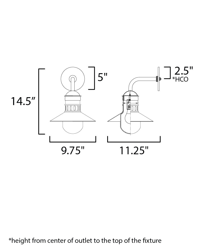 Admiralty Outdoor Wall Sconce Black by Maxim Lighting