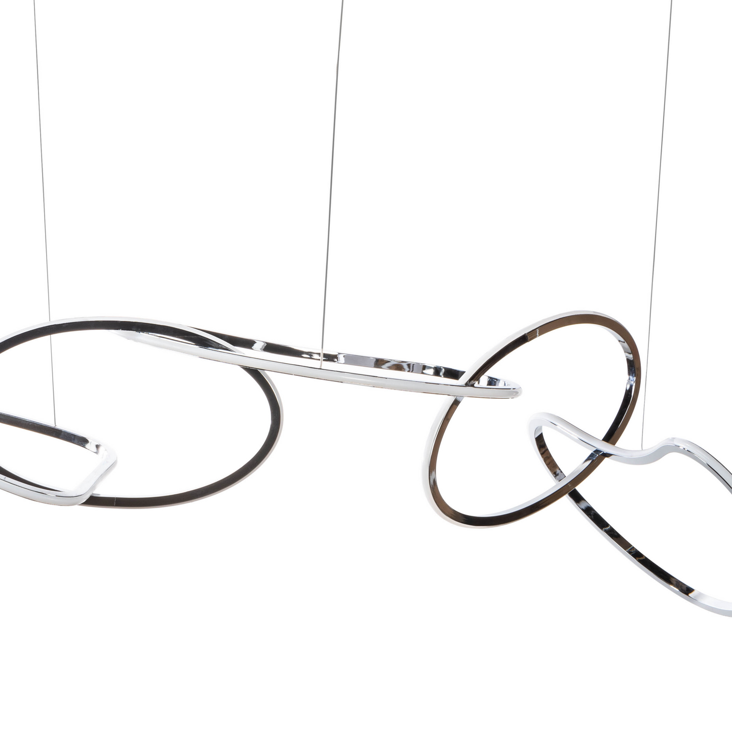 Seoul LED Hoops Rectangular Chandelier Chrome by Finesse Decor CH-1170