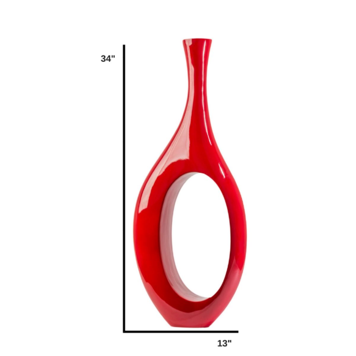 Trombone Vase Small Red by Finesse Decor C17R