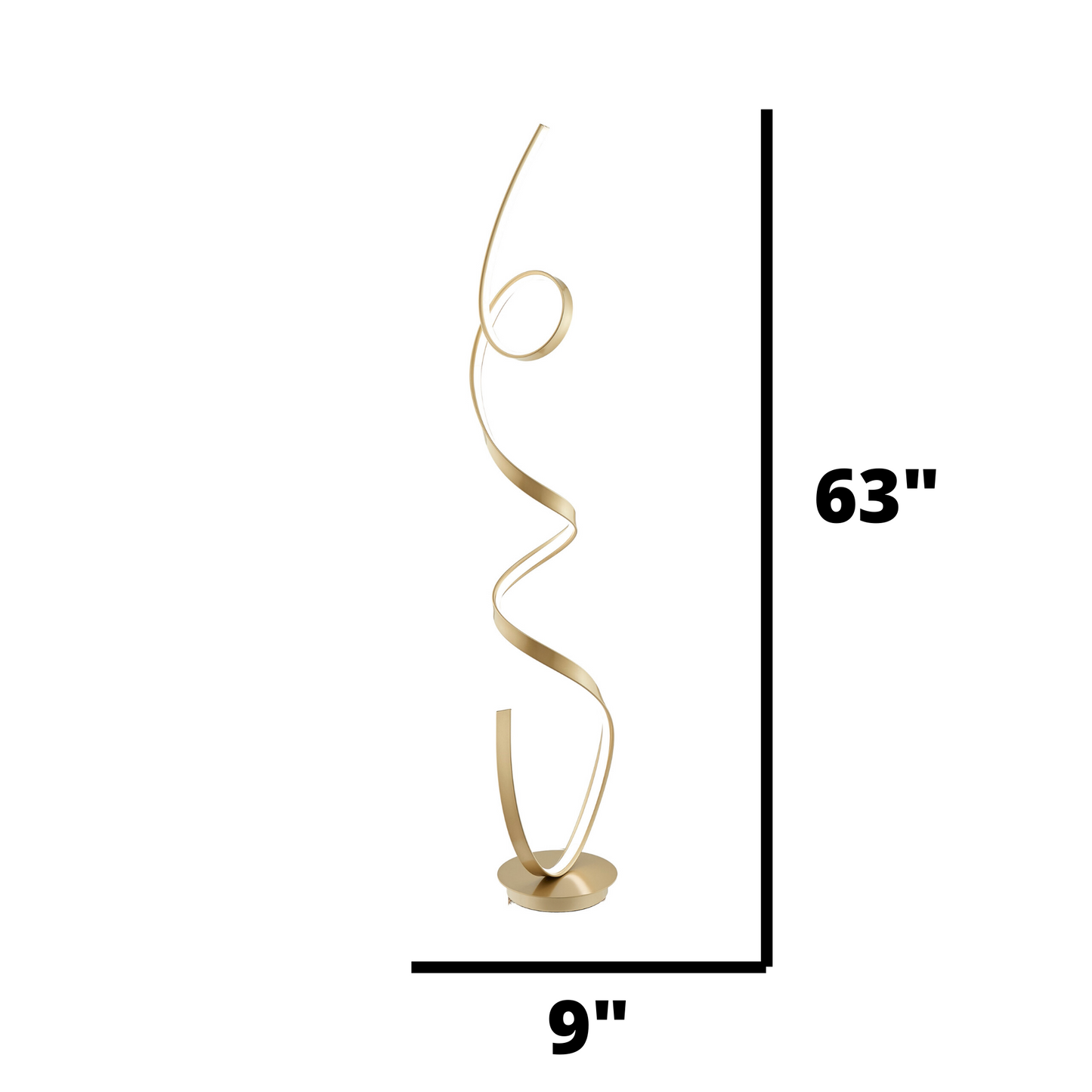 Amsterdam LED Dimmable 63" Floor Lamp Sandy Gold by Finesse Decor FL-002-G
