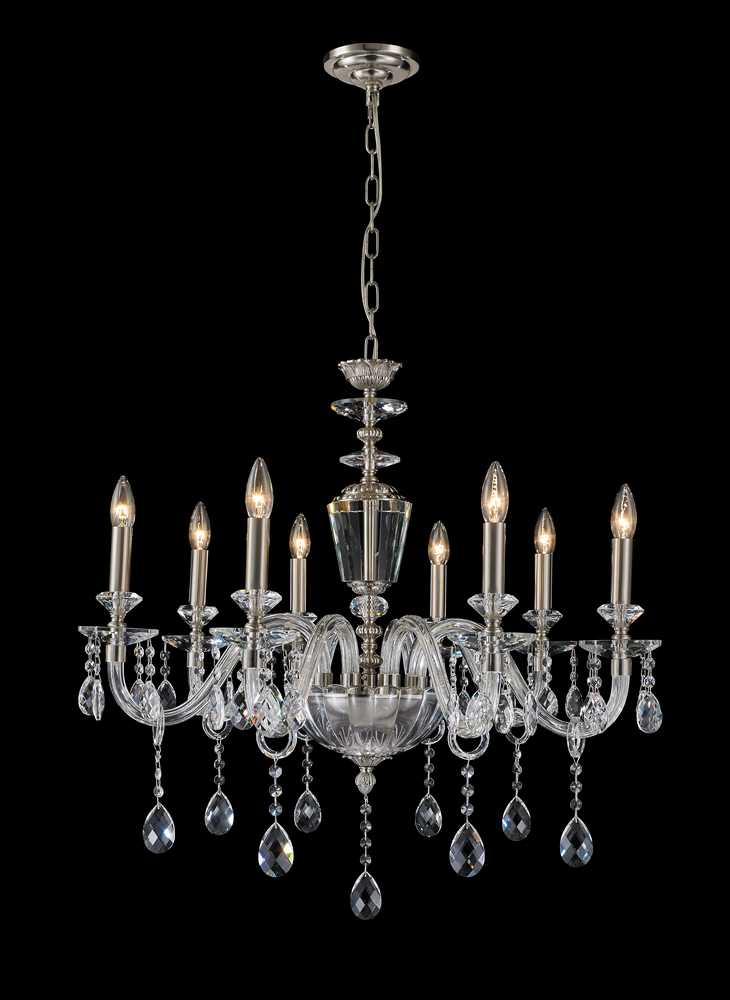 Barcelona Chandelier 8-Light in Satin Nickel 3608SN by StarFire Crystal