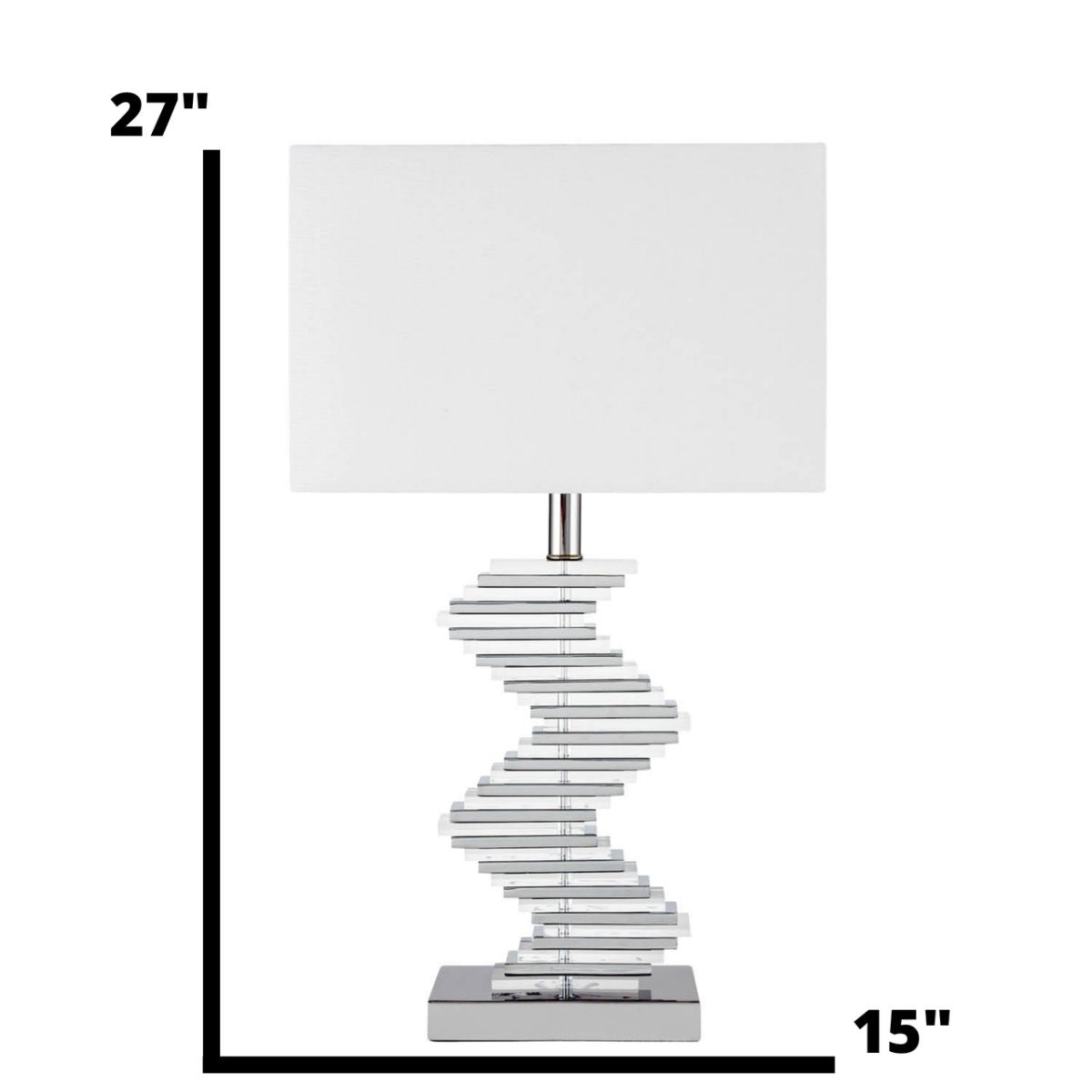 Crystal Two Tone Paved Table Lamp 1 Light by Finesse Decor FN-908
