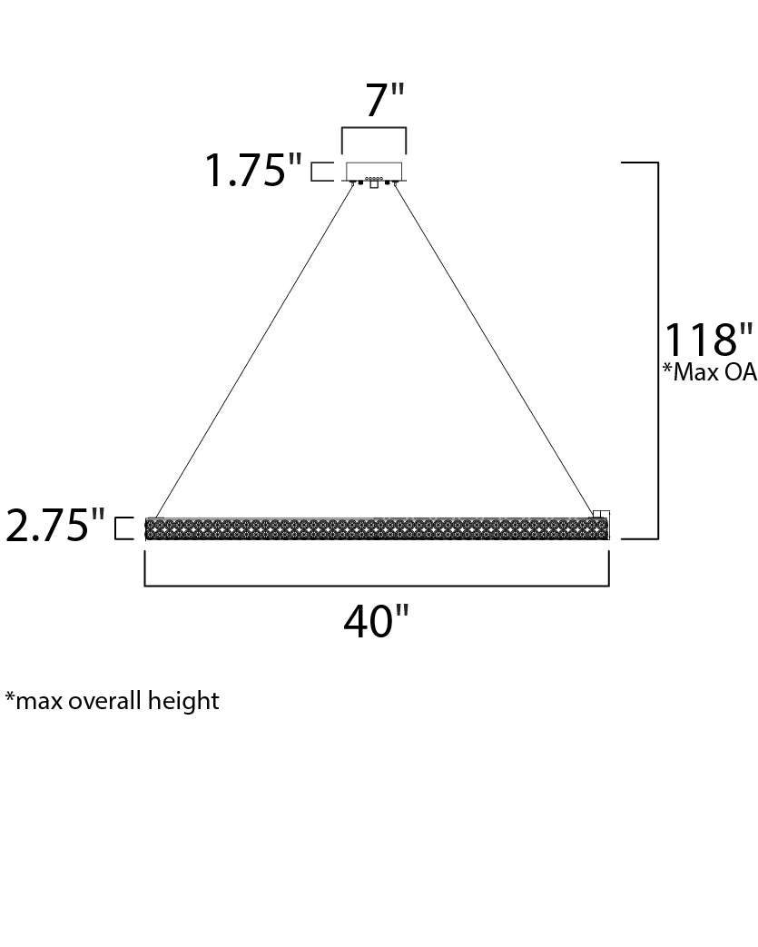 Eternity 40" LED Pendant Polished Chrome by Maxim Lighting