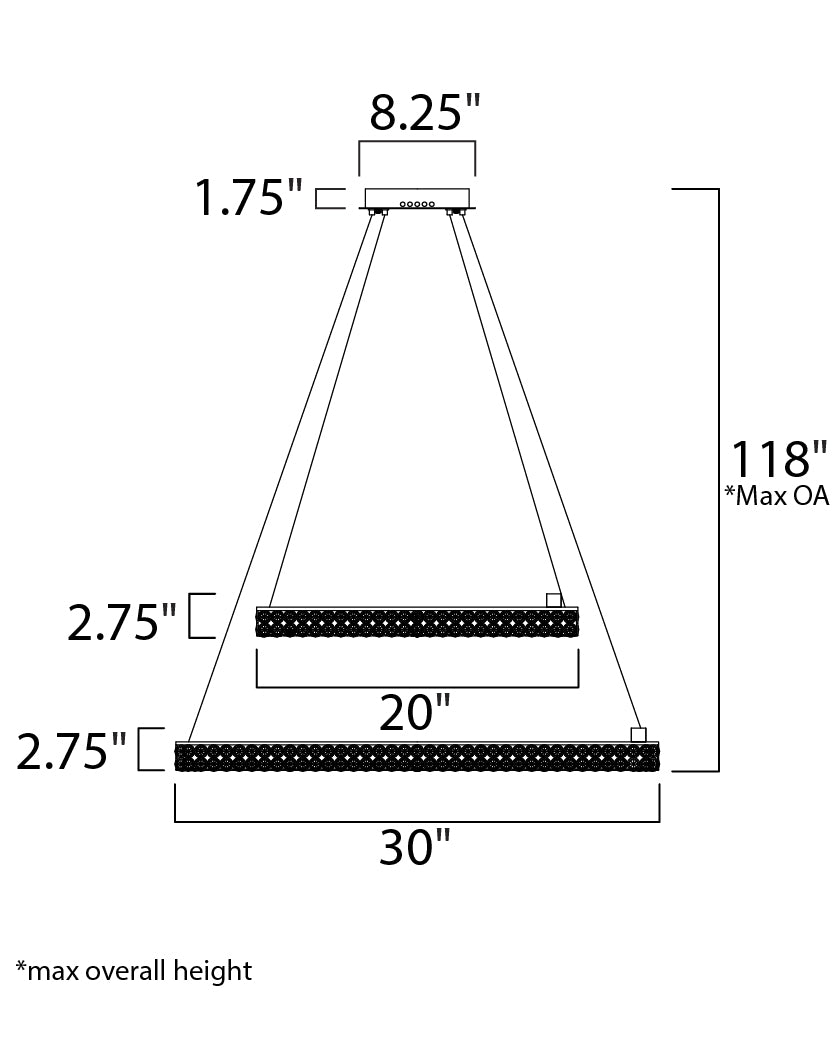 Eternity 2-Tier LED Pendant Polished Chrome by Maxim Lighting
