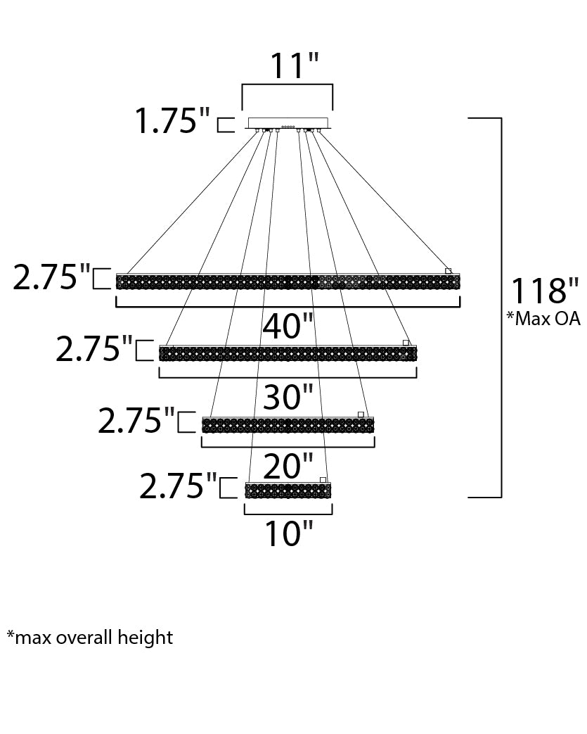 Eternity 4 Tier 40" LED Chandelier Polished Chrome by Maxim Lighting