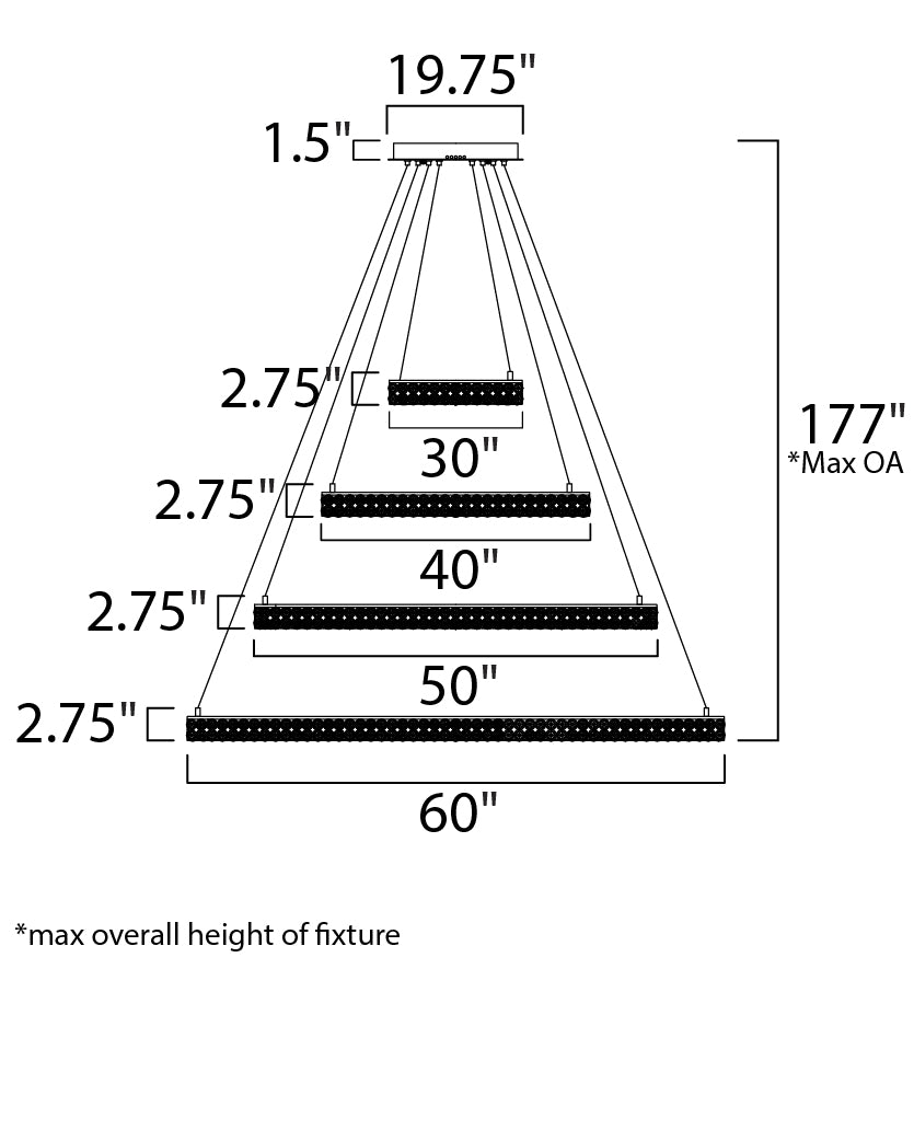Eternity 4 Tier 60" LED Chandelier Polished Chrome by Maxim Lighting