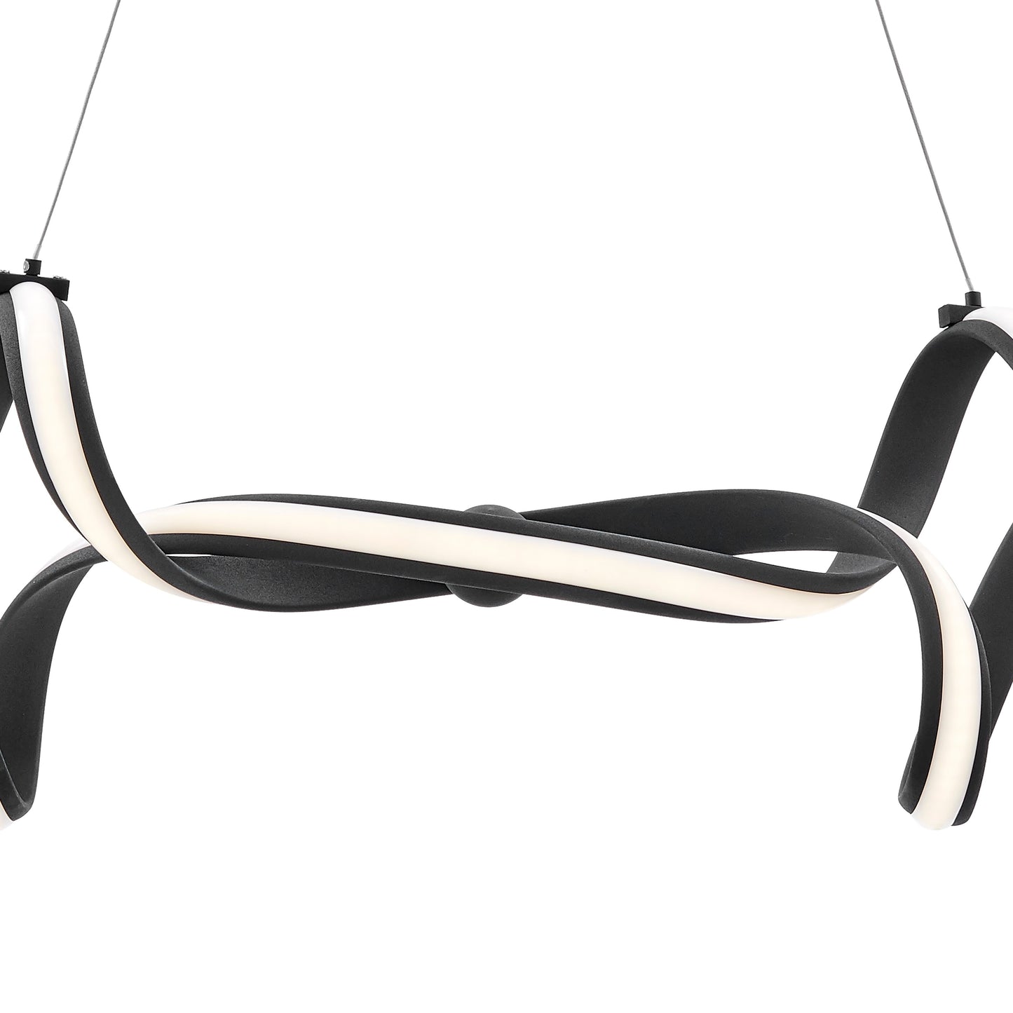 Munich LED Horizontal Chandelier Black by Finesse Decor CH-002-B