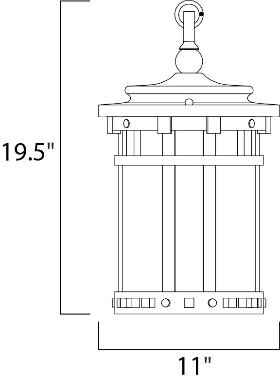 Santa Barbara VX 3-LT Outdoor Hanging Lantern Sienna by Maxim Lighting