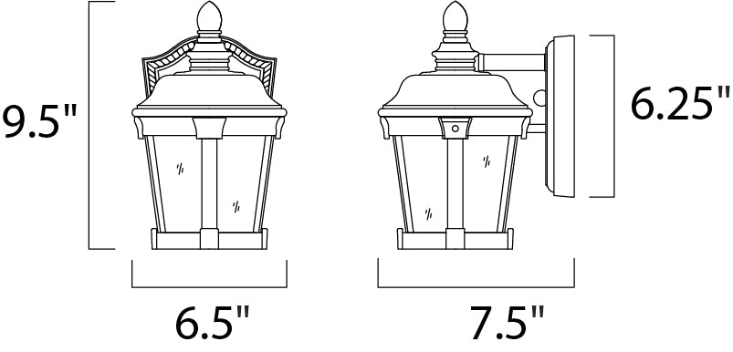 Dover VX Outdoor Wall Lantern Bronze by Maxim Lighting
