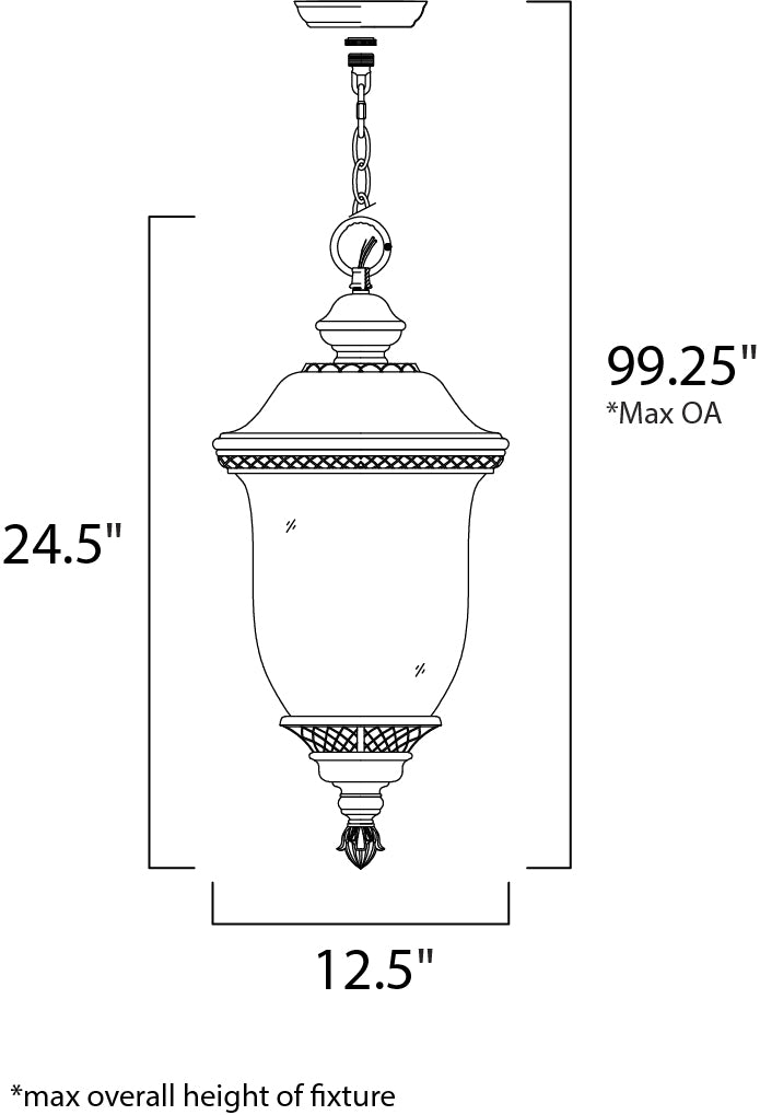 Carriage House VX 3-Light Outdoor Hanging Lan Oriental Bronze by Maxim Lighting