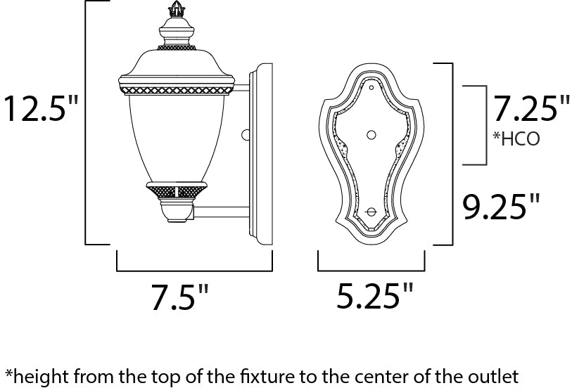 Carriage House VX Outdoor Wall Lantern Oriental Bronze by Maxim Lighting