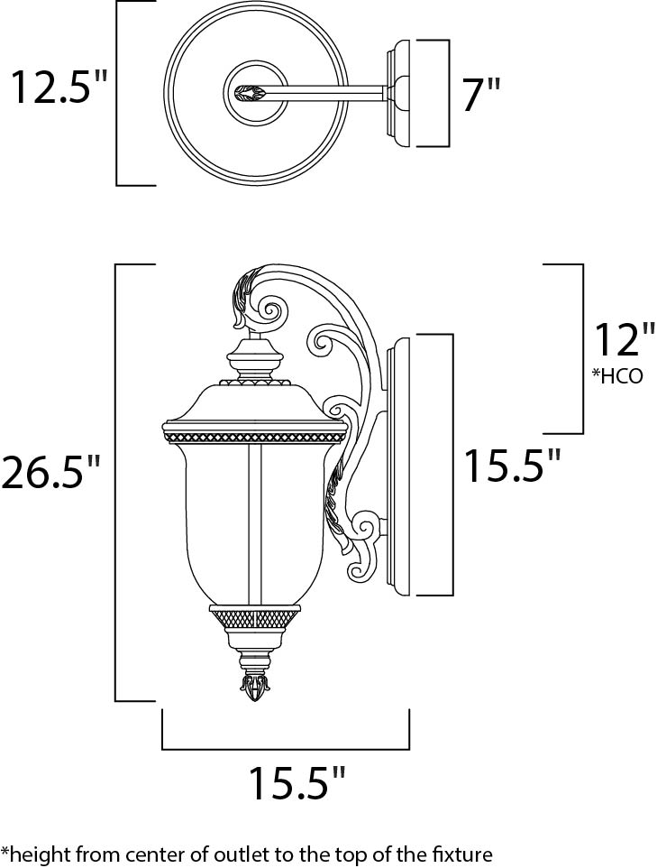 Carriage House VX 3-Light Outdoor Wall Lantern Oriental Bronze by Maxim Lighting
