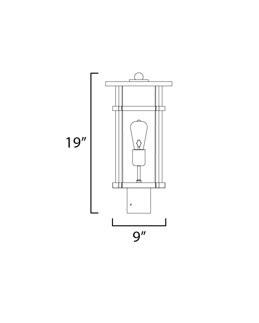 Clyde VX VX Post Lantern Black by Maxim Lighting