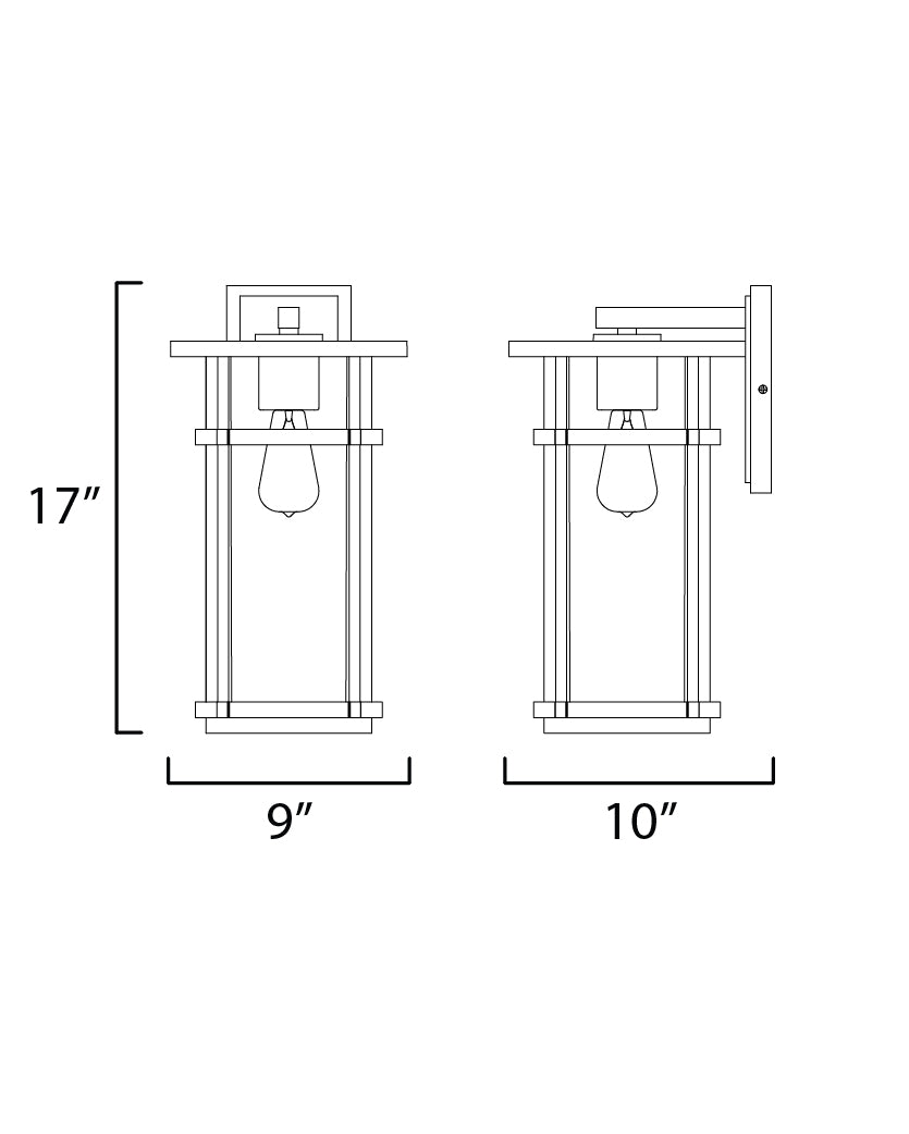 Clyde VX Large Outdoor Wall Sconce Black by Maxim Lighting