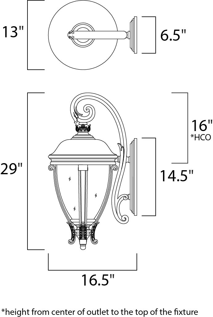 Camden VX 3-Light Outdoor Wall Lantern Golden Bronze by Maxim Lighting