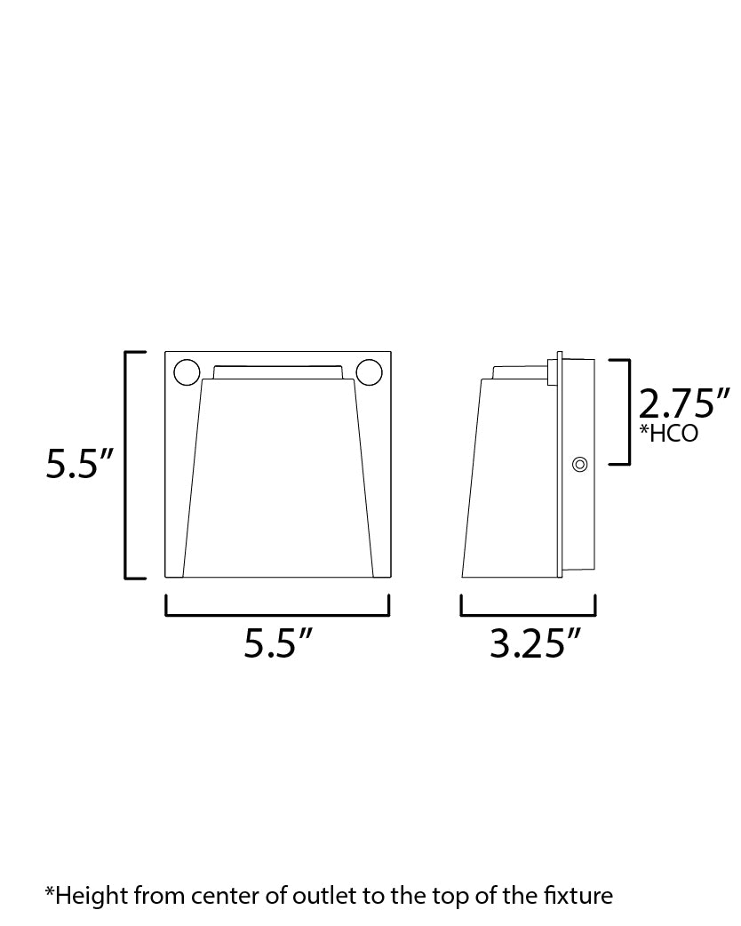 Rivet VX Small LED Outdoor Sconce Black/Antique Brass by Maxim Lighting