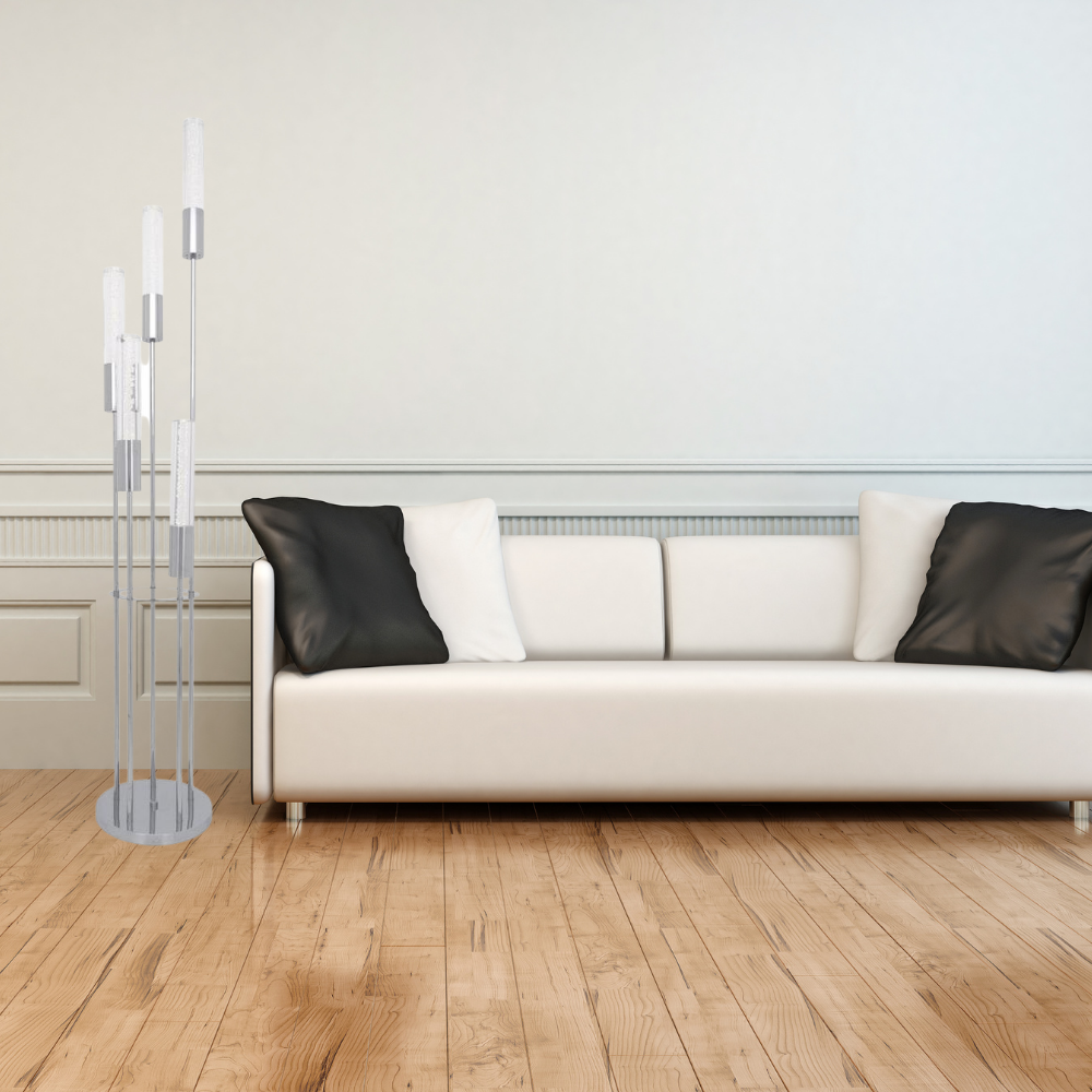 Acrylic Cylinder Floor Lamp 5 Light by Finesse Decor FL-1148