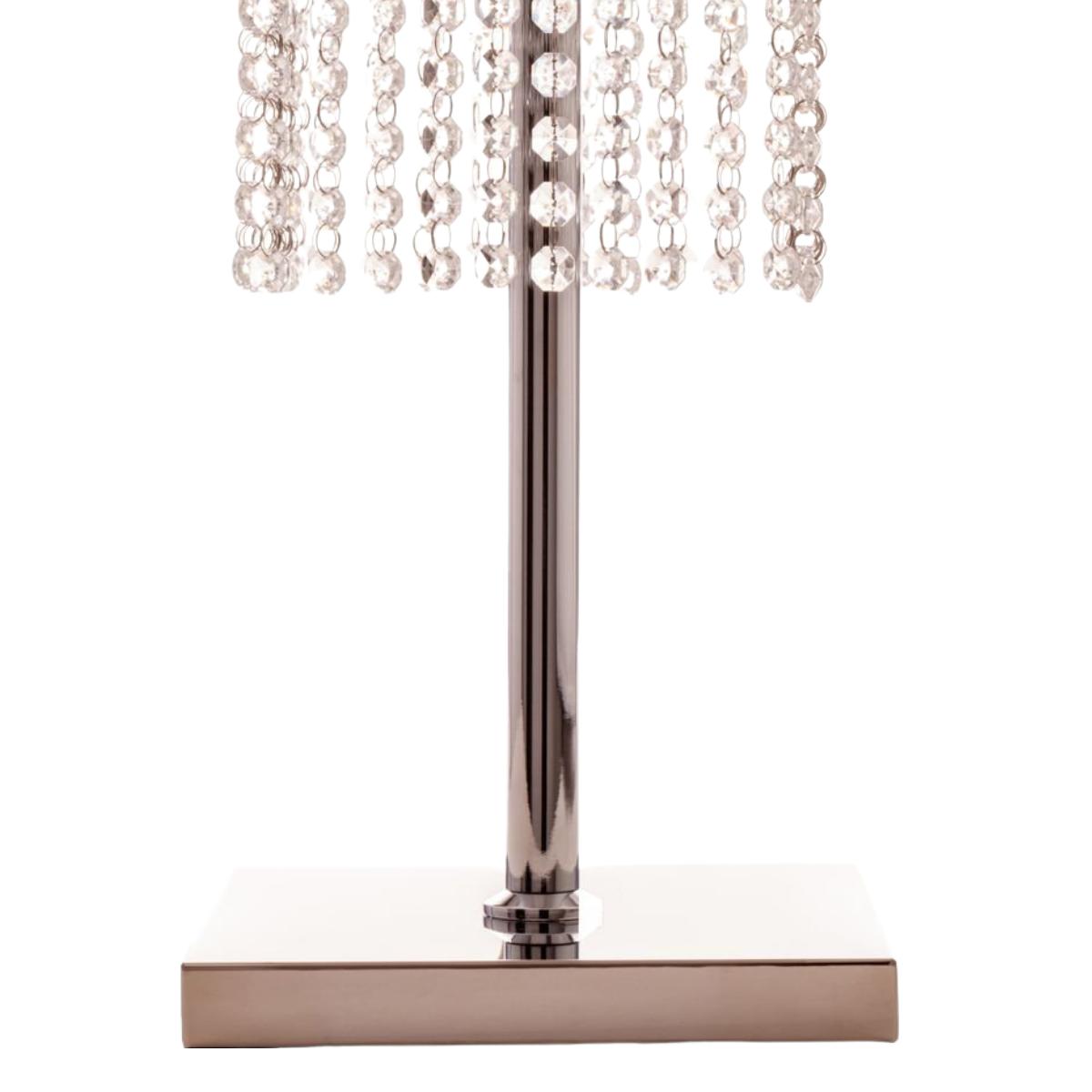 Square Crystal Double Crown Table Lamp Chrome by Finesse Decor FN-1162