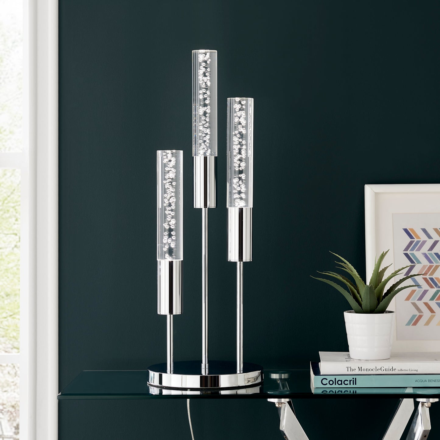 Table Lamp Acrylic Tube by Finesse Decor TL-1149