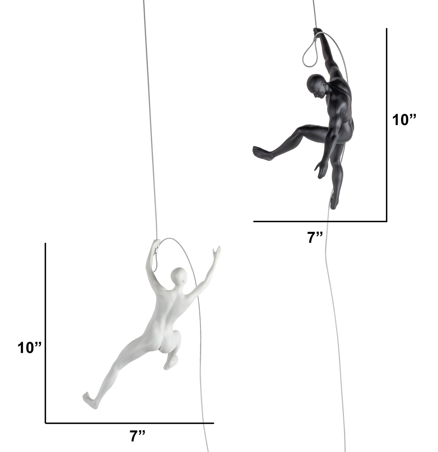 Climbing Couple Set of Two Wall Sculptures Matte Black and Gold by Finesse Decor C-CL-COUPLE-MBG