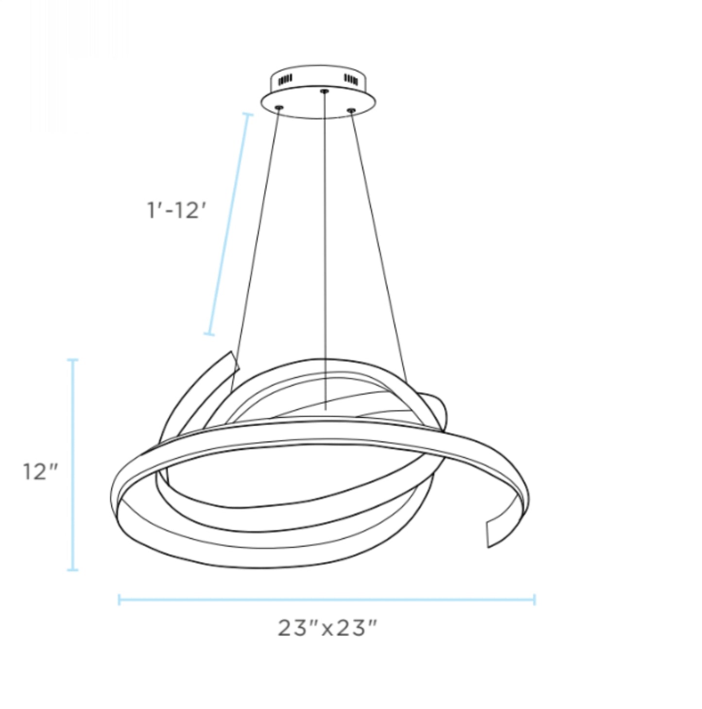 Oslo LED Adjustable Chandelier Black by Finesse Decor CH-005-B