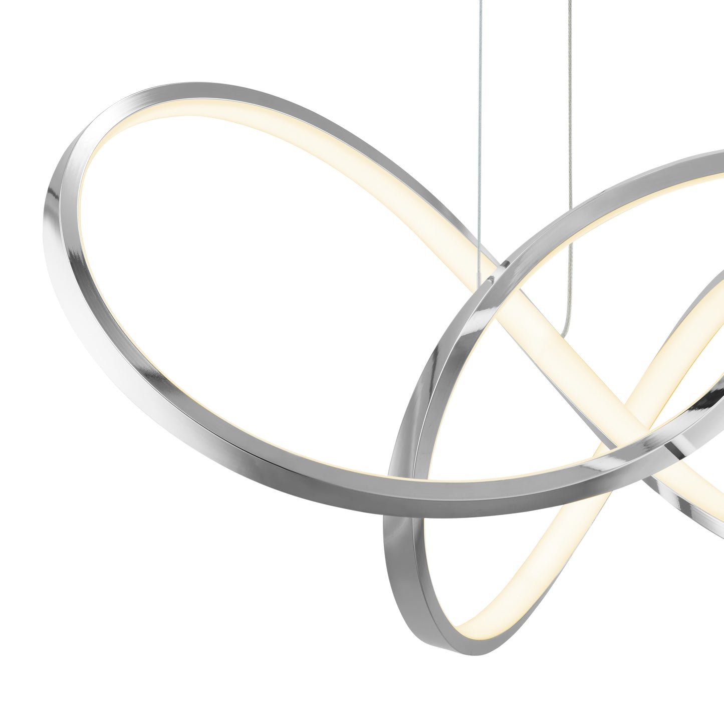 Knotted LED Dimmable Chandelier Chrome by Finesse Decor CH-1155