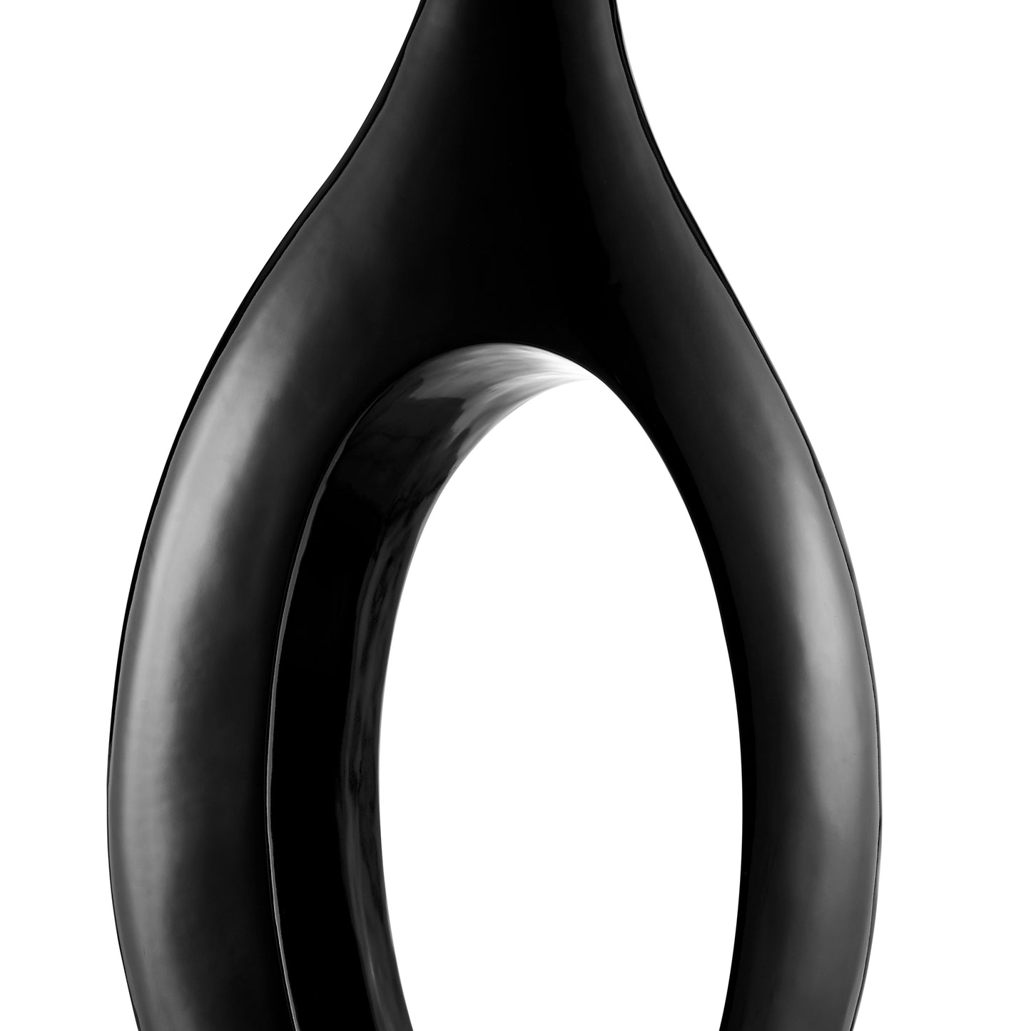 Trombone Vase Large Black by Finesse Decor C18B