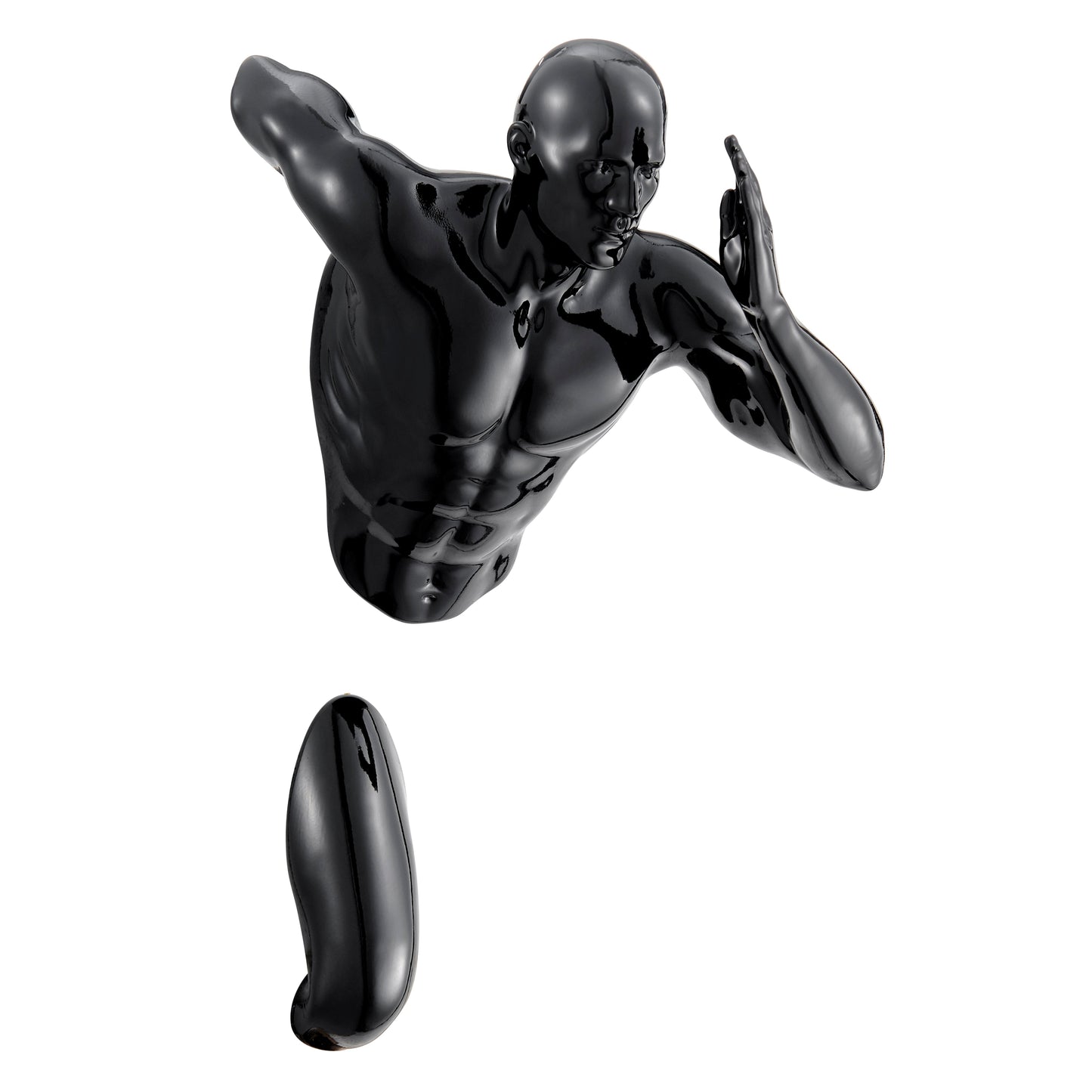 Set of Two Wall Runners Sculptures White & Black by Finesse Decor C-WRSET-3