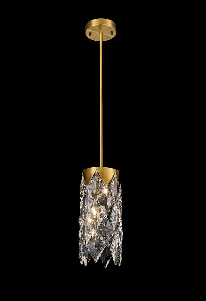 Milan Pendant 3-Light in Antique Brass and Chrome 4606CA by StarFire Crystal